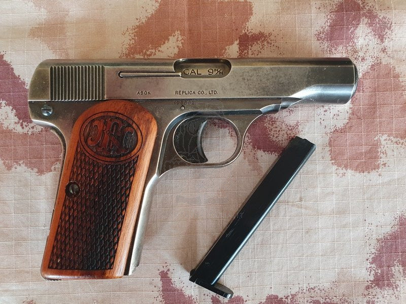 FN Modèle Mle 1910 Browning NBB Non Blow Back Gas Pistol w. Kimpoi Real Wood Grip Custom by Marushin