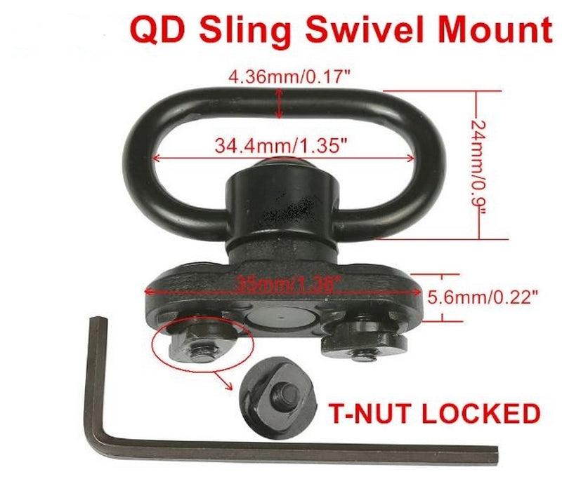 Anello Cinghia a Sgancio Rapido Sling Mount Mlok Push Button by WDSN