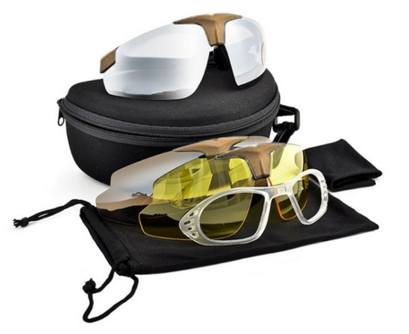 Goggles Tactical 3 Lens Internal Frame Set Occhiali Protettivi con Porta Lente da Vista