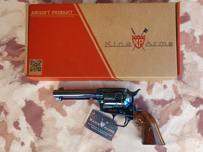 King Arms Peacemaker SAA .45 Revolver 4inch S - Chrome Burnished Cromo Brunita Gas Action by King Arms