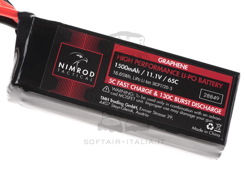 Nimrod Battery Graphene Li-Po 11.1v 1500mAh 65C T-Plug Batteria by Nimrod