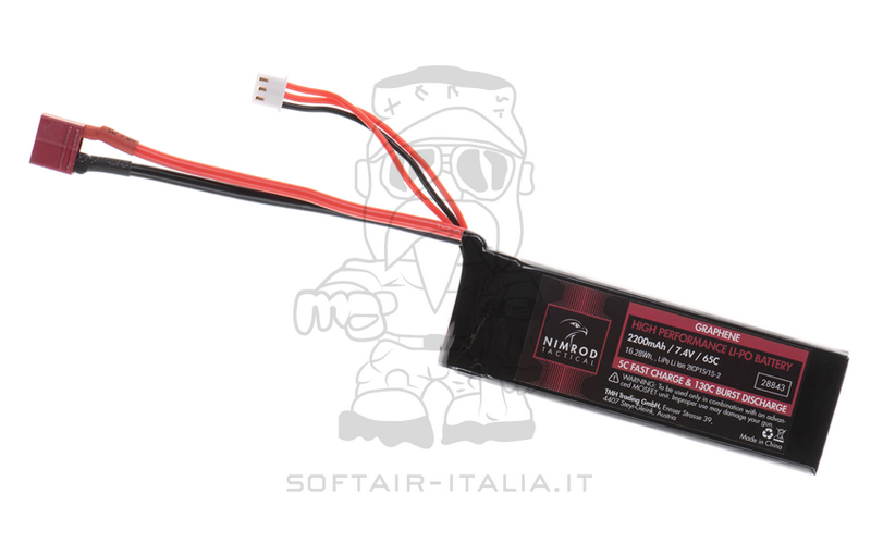 Nimrod Li-Po Deans Battery Graphene Batteria 7.4v 2200mAh 65C by Nimrod