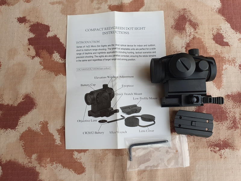 T1 Type G2 1 x 22 Red - Green Dot 5MOA by Duel Code