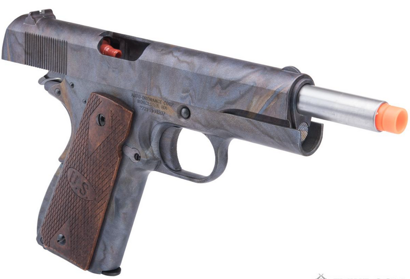 Thompson Auto Ordnance Licensed Marble & Wood 1911A1 Wooden Grips by AW Custom - Cybergun