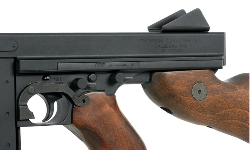 Thompson M1A1 Military Scritte e Loghi Originali Mosfet Li-Po Ready Full Wood & Metal by King Arms > Cybergun