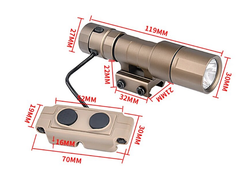 WADSN Rein 2.0 IR - CD Micro Tactical 1000L Torch Torcia DE Dark Earth by WADSN