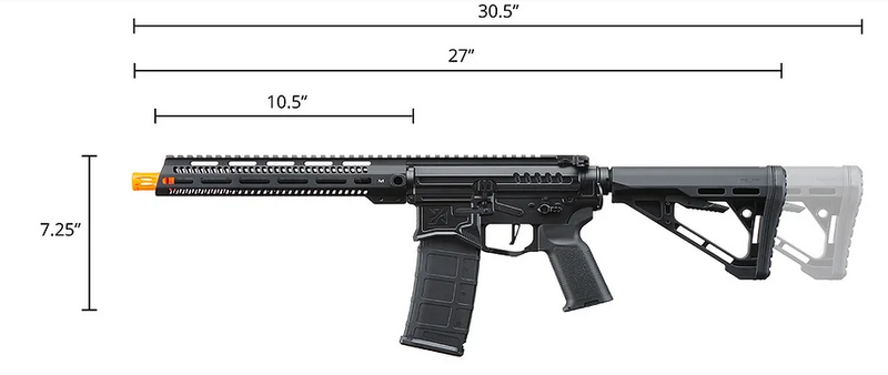 M4 - AR15 R15 Mod 1 Long Rail Airsoft Rifle with Delta Stock by ZION ARMS