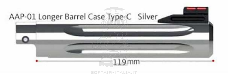 AAP01 Silver Ruger Type Model C Outer Barrel Canna Esterna by CTM TAC