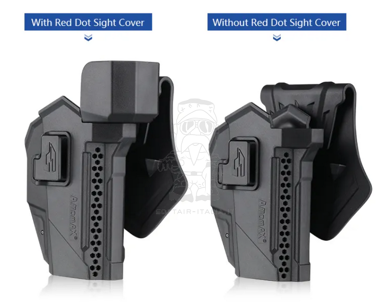 Amomax Paddle Tactical Holster Red Dot Cover G17 - G19 & CZ P10C Fondina by Amomax