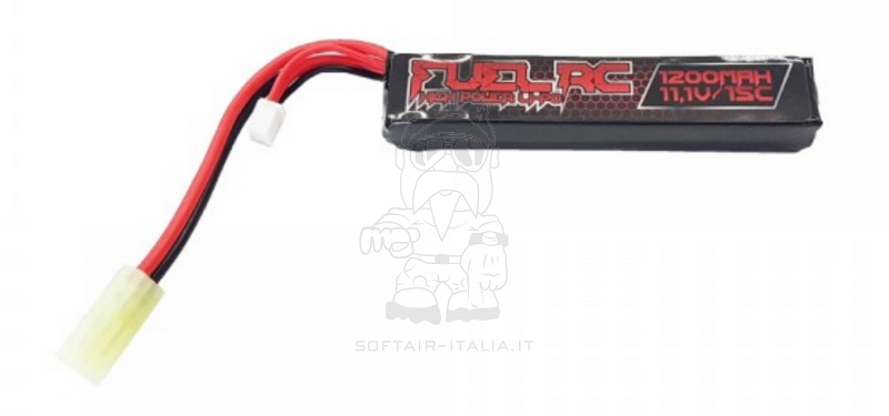 Li-Po Battery Batteria 11.1v 1200mAh 15c Stick type 98 x 13 x 18mm. by Fuel RC