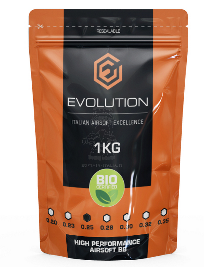 Evolution BIO 0,25 High Performance White bb 1Kg=4000bb by Evolution Airsoft