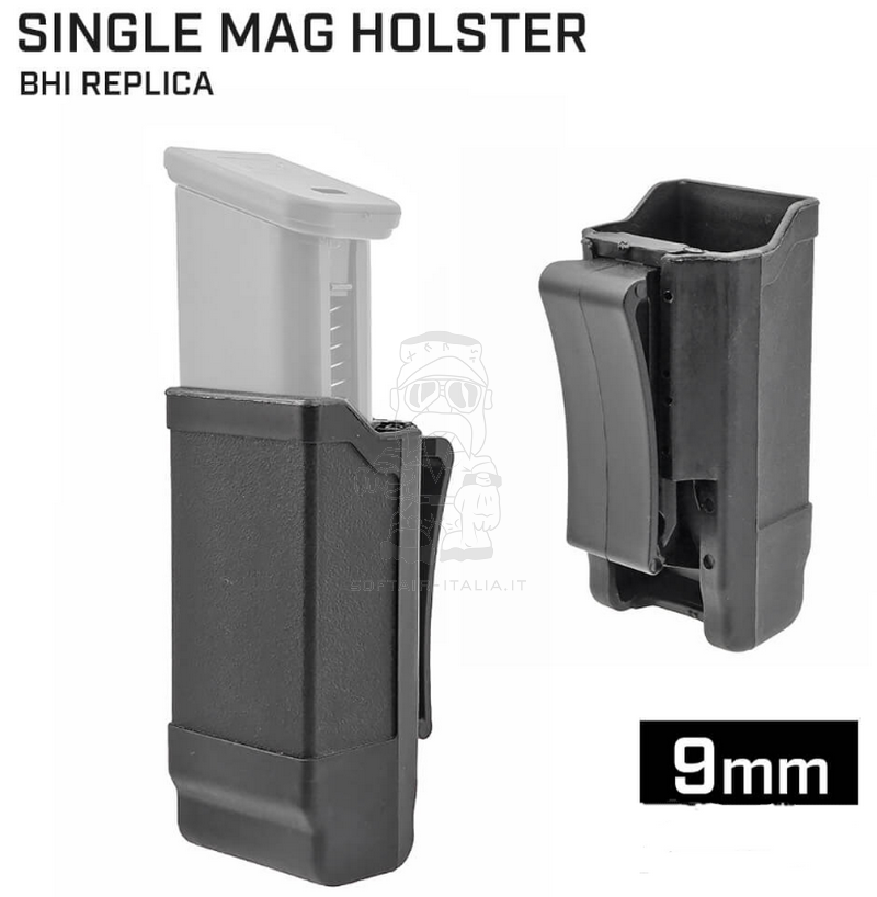 G17 Glock 9mm. BLACKHAWK Type Single Gas - CO2 Magazine Case with Belt Clip Porta Caricatore da Cintura 9mm. by MP