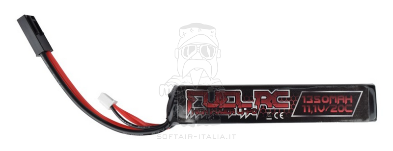 Li-Po Battery Batteria 11.1v 1350mAh 20c Stick Type 105 x 19 x 16mm. by Fuel RC