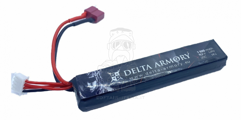 Li-Po Battery Batteria 1100mAh 11,1v 20C T-Deans Stick Type by Delta Armory