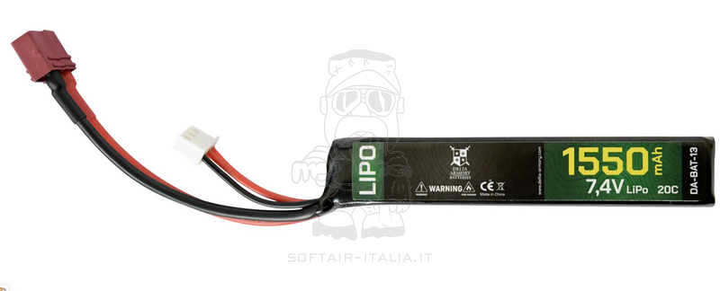 Li-Po Battery Batteria 1550mAh 7,4v 20C Stick Type by Delta Armory