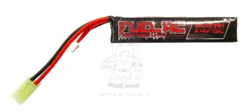 Li-Po Battery Batteria 7.4v x 1200mAh 15C Stick Tamyia 102 x 20 x 10mm. by Fuel RC