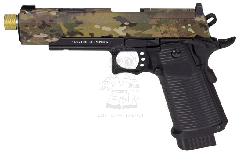 Ludus VI Custom .45 ACP Co2 GBB Hi-Capa 5.1 Type Dual Color Mc Multicam - Black Full Metal by Secutor Arms