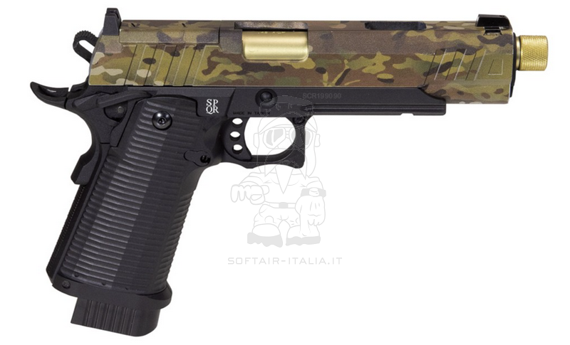 Ludus VI Custom .45 ACP Co2 GBB Hi-Capa 5.1 Type Dual Color Mc Multicam - Black Full Metal by Secutor Arms