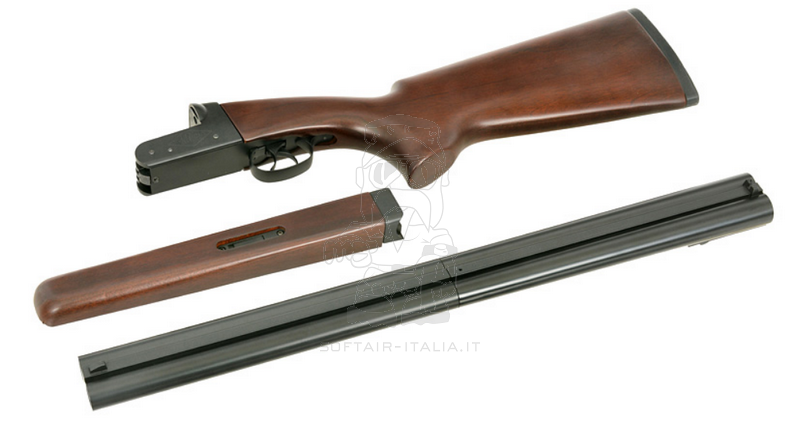 Mad Max Full Size Long Double Barrel  45bb Smoothbore Full Wood & Metal Gas Shotgun by Haw San