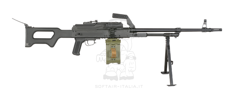 PKM Soviet - Russian Machine Gun BK Black AEG by A&K