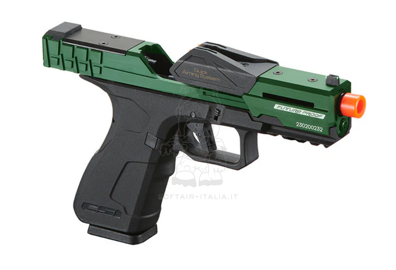 Poseidon XG8 POD CSI Dual Color Green - Black Full Metal GBB Gas Blow Back Airsoft Pistol by Poseidon