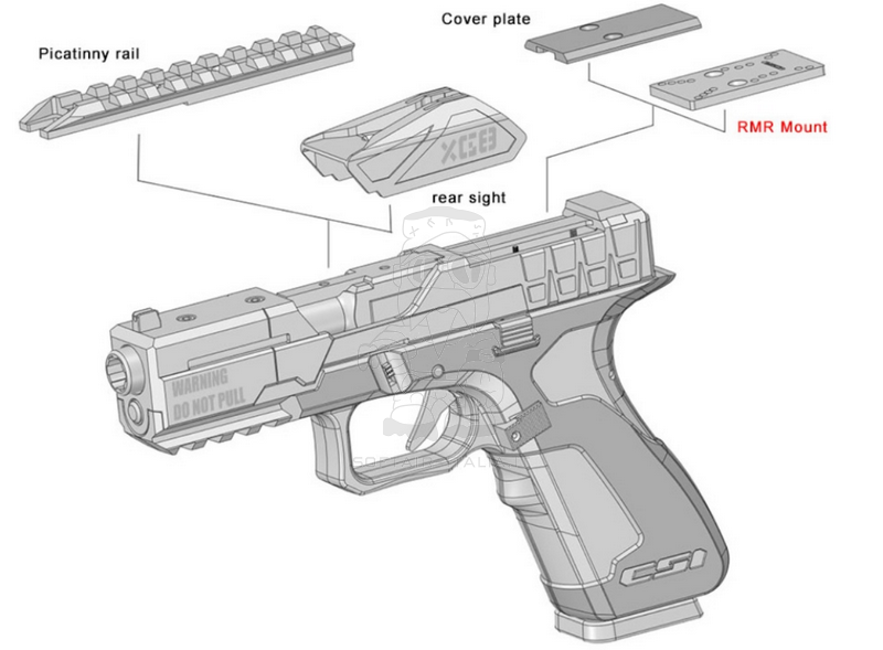 Poseidon XG8 POD CSI Dual Color Green - Black Full Metal GBB Gas Blow Back Airsoft Pistol by Poseidon