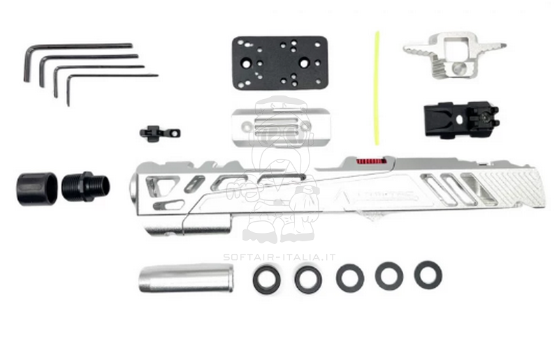 Tokyo Marui Hi-Capa 5.1 & Similars Silver CNC Aluminum Flatline Split Slide by CTM TAC