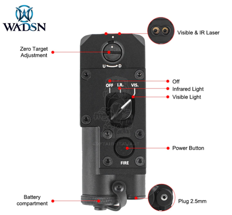 WADSN CQBL-1 IR and Red Laser Full Metal Unit by WADSN