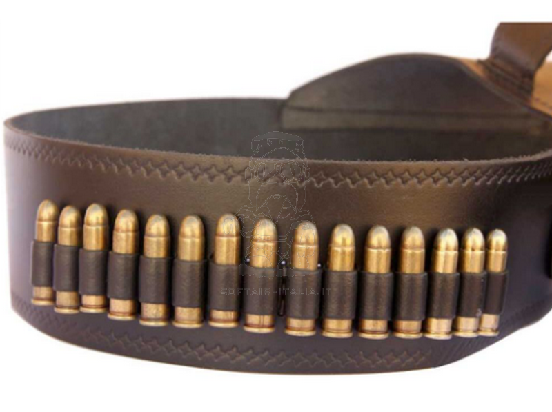 Winchester Mare's Leg Randall Leather Rifle Belt w. Dummy Cartridges Cinturone con Cartucce Dummy by Denix