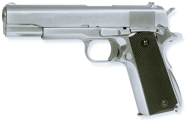 1911 MKIV Satin Chrome Version Full Metal by Cybergun