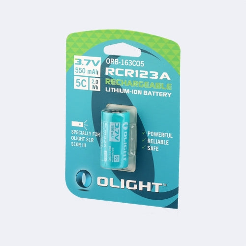 Batteria ricaricabile RCR123A Li-ion 3.7V 550mAh by Olight Technology