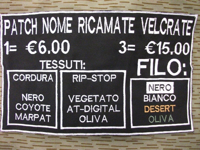 Patch Personalizzate Nome e-o Associazione Ricamate e Velcrate