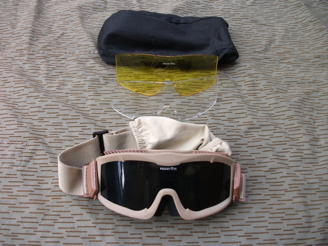 Phantom Tan Tactical Goggle Tre Lenti Anti-Appannamenti