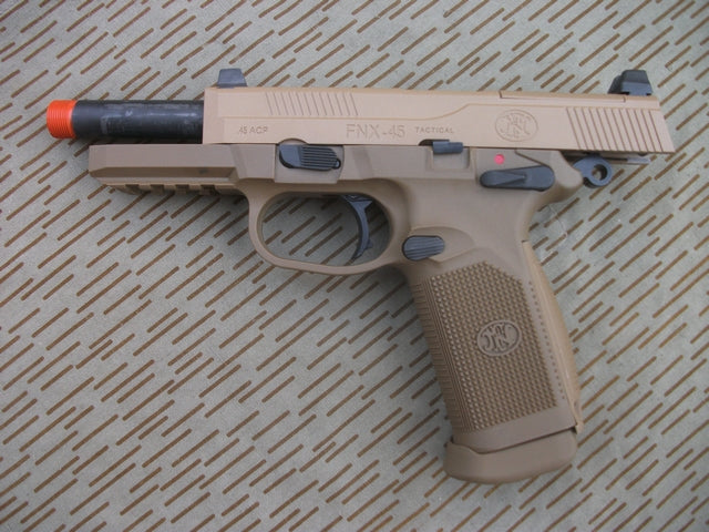 FN FNX-45 Tactical Dark Earth Gas Blow Back by Vfc per Cybergun