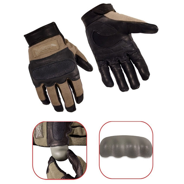 Wiley X HYBRID Nomex-Kevlar Removable Knuckle Glove Coyote