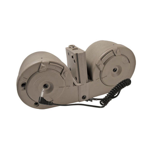 M4 - M16 Tan Double Electric Drum Magazine by ICS