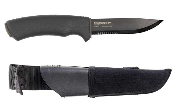 Morakniv M-12281 Bushcraft Black Serrated Knife with Sheath by Mora Knives