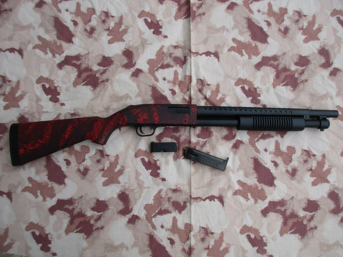 Mossberg M500 Type Spring Power Red Zombie Custom Shotgun 1 Joule