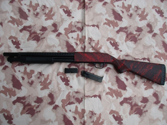 Mossberg M500 Type Spring Power Red Zombie Custom Shotgun 1 Joule