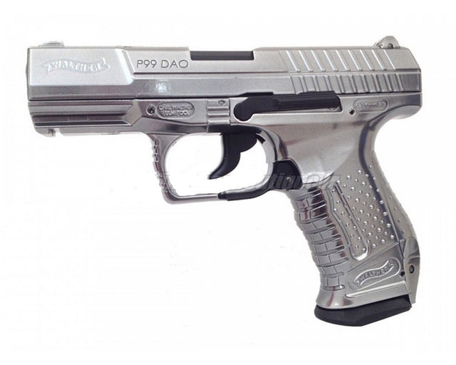 P99 Walther DAO Custom Chrome Metal Co2 Blowback by Maruzen per Umarex