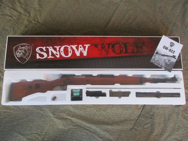 Mauser K98 Kar98K with 1.5x15 ZF41 Optic Type Full Wood & Metal Spring Power by S&T for SW Snow Wolf