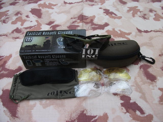 Tactical Ballistic Assault Glasses 3 Lenses by 101 Inc.