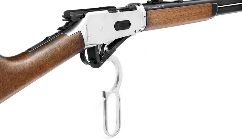 Winchester 1894 "Saddle Gun" Co2 Shell Ejecting Lever in Hand Repeating Chrome - Silver Rifle Full Metal by Umarex