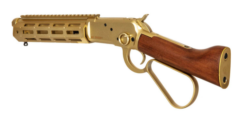 Winchester Randall "Mare's Leg" Silencer 1873 R Gas Lever Action Full Wood & Metal Gold by A&K